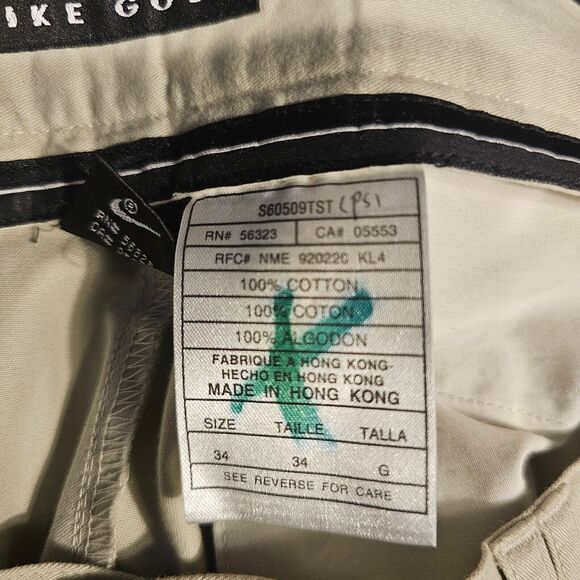 Nike Golf Men’s Standard Fit Pleated Front Pants Beige Size 34x30 - Picture 9 of 10